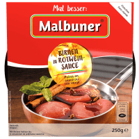 Malbuner Birnen in Rotweinsauce